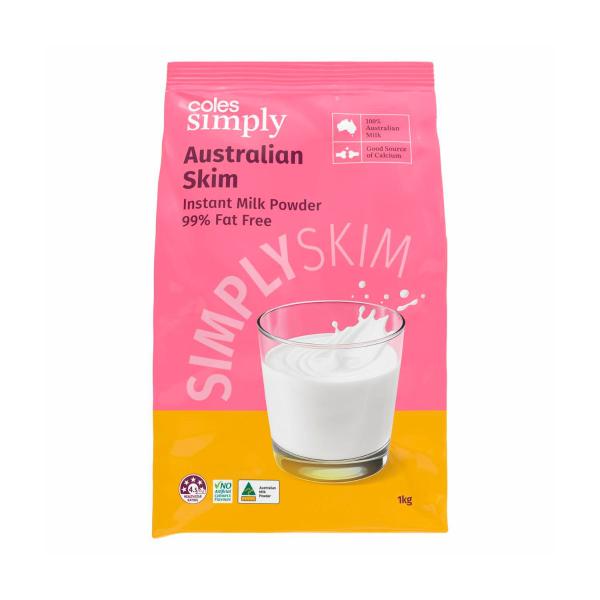 COLES MILK POWDER SKIM 1KG