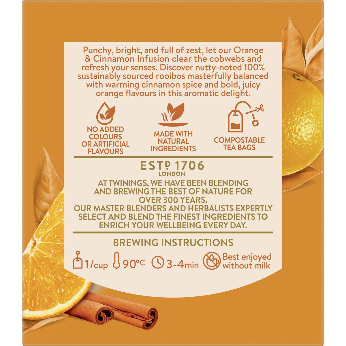 Twinings Orange & Cinnamon Tea Bags 10 Pack