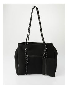 Positano Black Top Handle Tote Bag