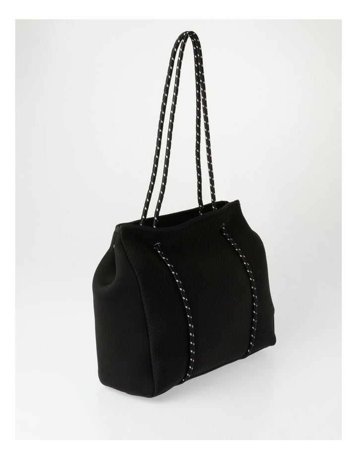 Positano Black Top Handle Tote Bag