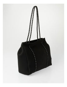 Positano Black Top Handle Tote Bag