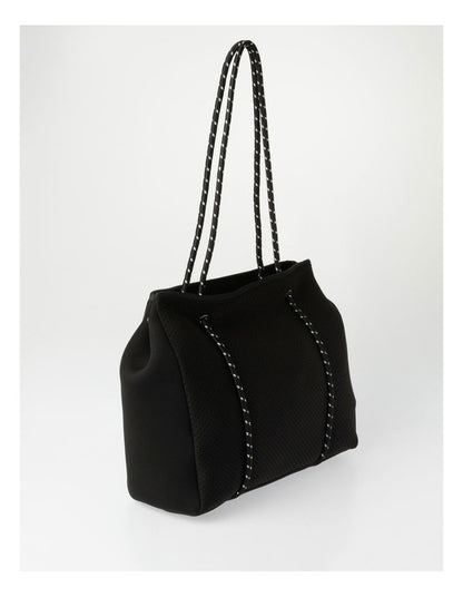 Positano Black Top Handle Tote Bag