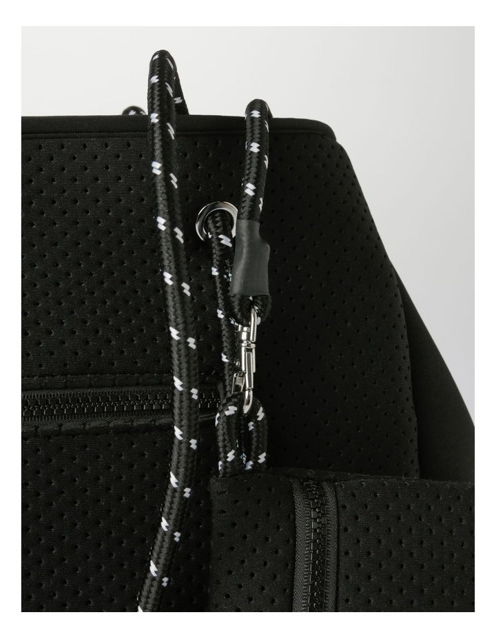 Positano Black Top Handle Tote Bag