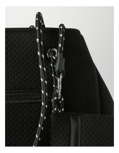 Positano Black Top Handle Tote Bag