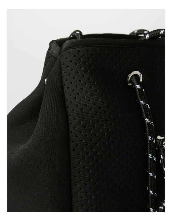 Positano Black Top Handle Tote Bag