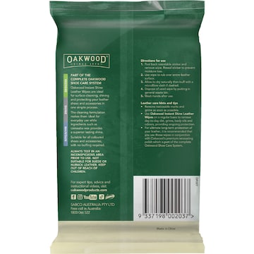 Oakwood Leather Wipes 16 pack