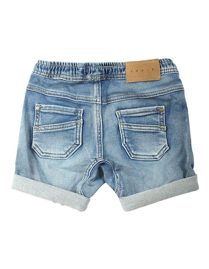 Arched Drifter Short (0-2 years) in Light Denim