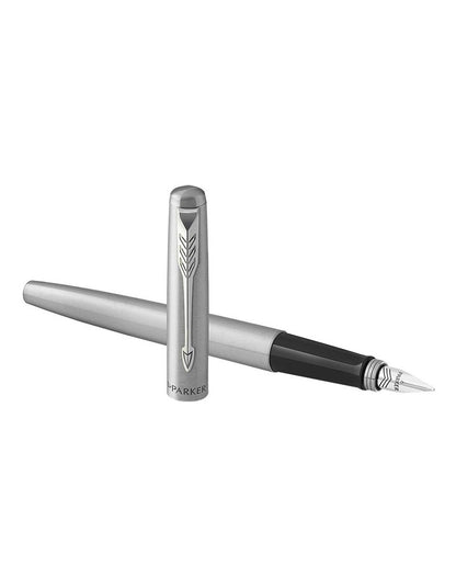 Jotter Chrome Trim Fountain Pen in Stainless Steel