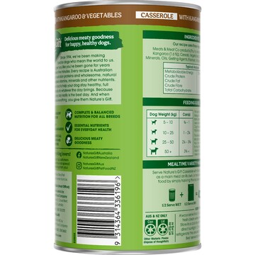 Nature's Gift Adult Wet Dog Food Casserole With Kangaroo & Vegetables 700g