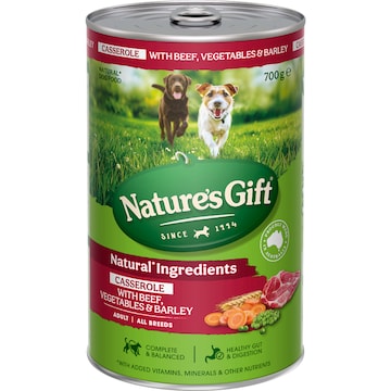 Nature's Gift Adult Wet Dog Food Casserole With Beef Vegetables & Barley 700g