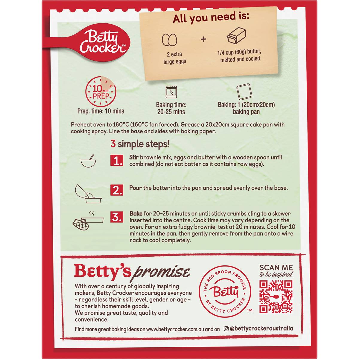 Betty Crocker Chocolate Fudge Gluten Free Brownie Mix 450g