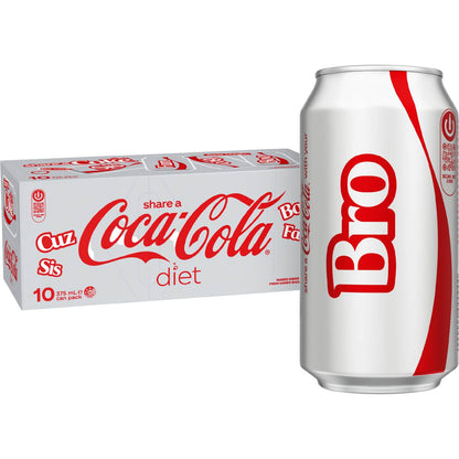 Coca-Cola Diet Soft Drink Multipack Cans 375ml X 10 Pack