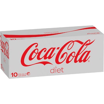 Coca-Cola Diet Soft Drink Multipack Cans 375mL x 10 pack