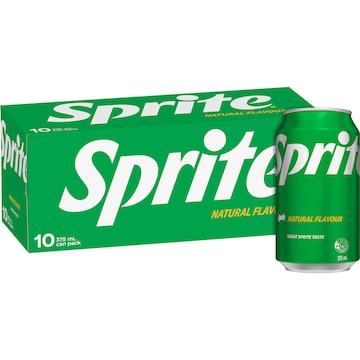 Sprite Lemonade Soft Drink Cans 375mL x 10 pack