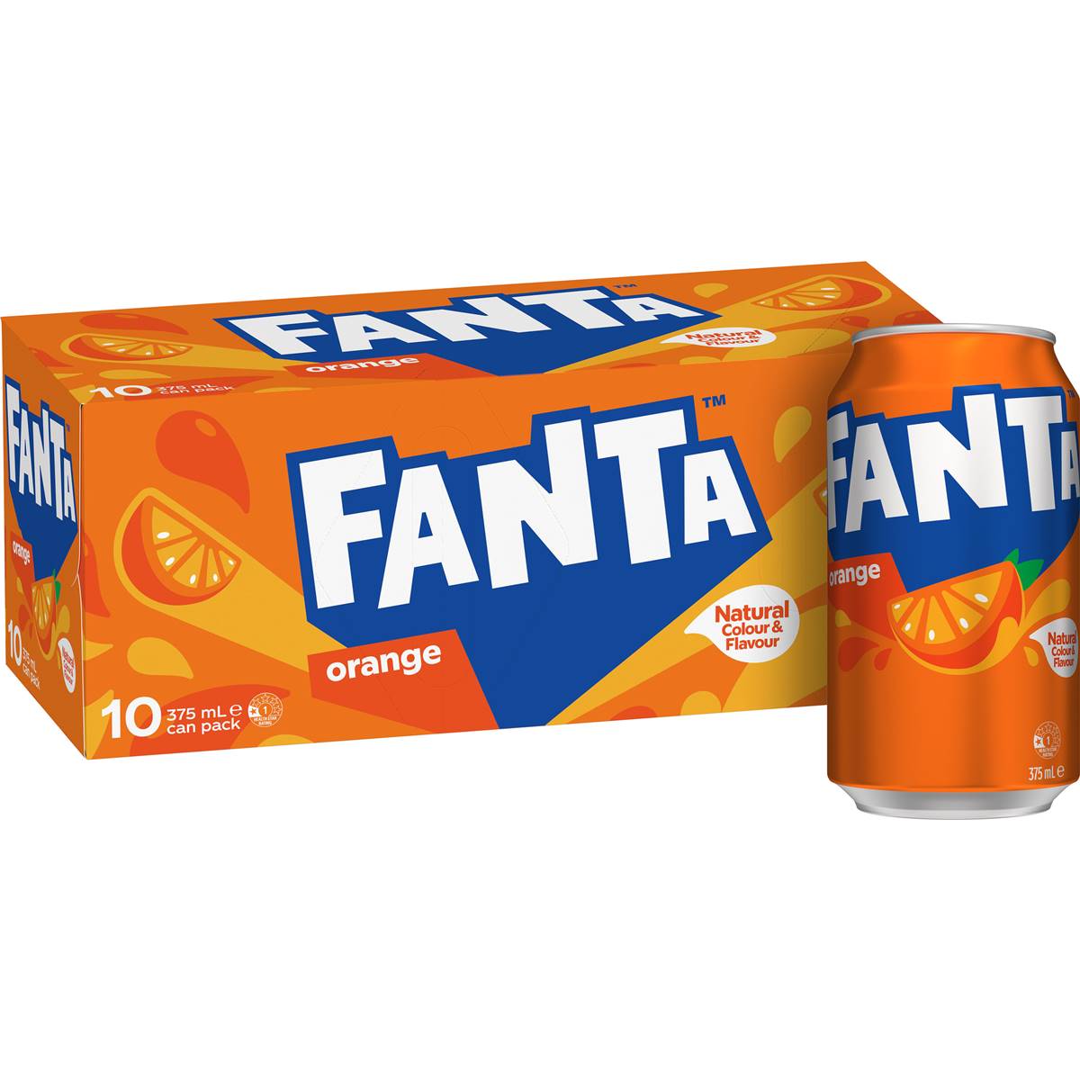 Fanta Orange Soft Drink Multipack Cans 375ml x10 Pack