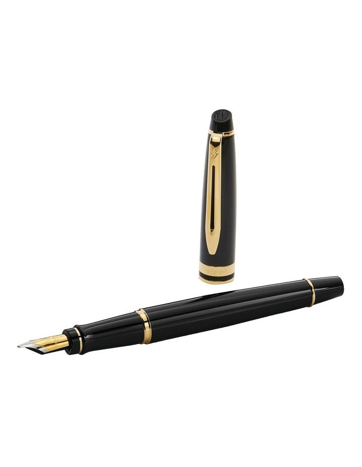 Waterman Expert Fountain Pen in Black Gold Trim