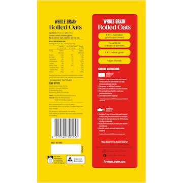 Lowan Rolled Wholegrain Oats 1kg