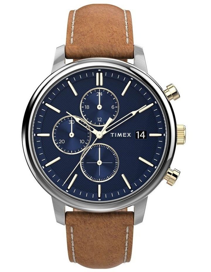 Chicago Leather Chrono Watch TW2U39000 in Tan