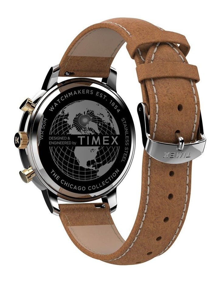 Chicago Leather Chrono Watch TW2U39000 in Tan