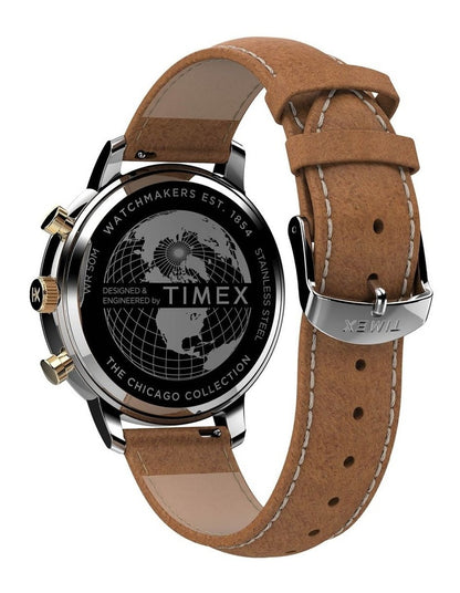 Chicago Leather Chrono Watch TW2U39000 in Tan
