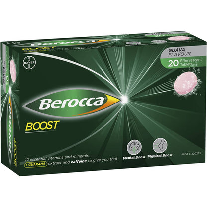 Berocca Vitamin b & c Guava Flavour With Guarana Energy 20 Pack