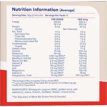 Weet-Bix Gluten Free Breakfast Cereal 375g