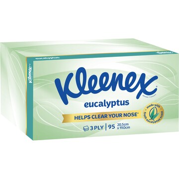 Kleenex Eucalyptus 3 Ply Facial Tissues 95 pack