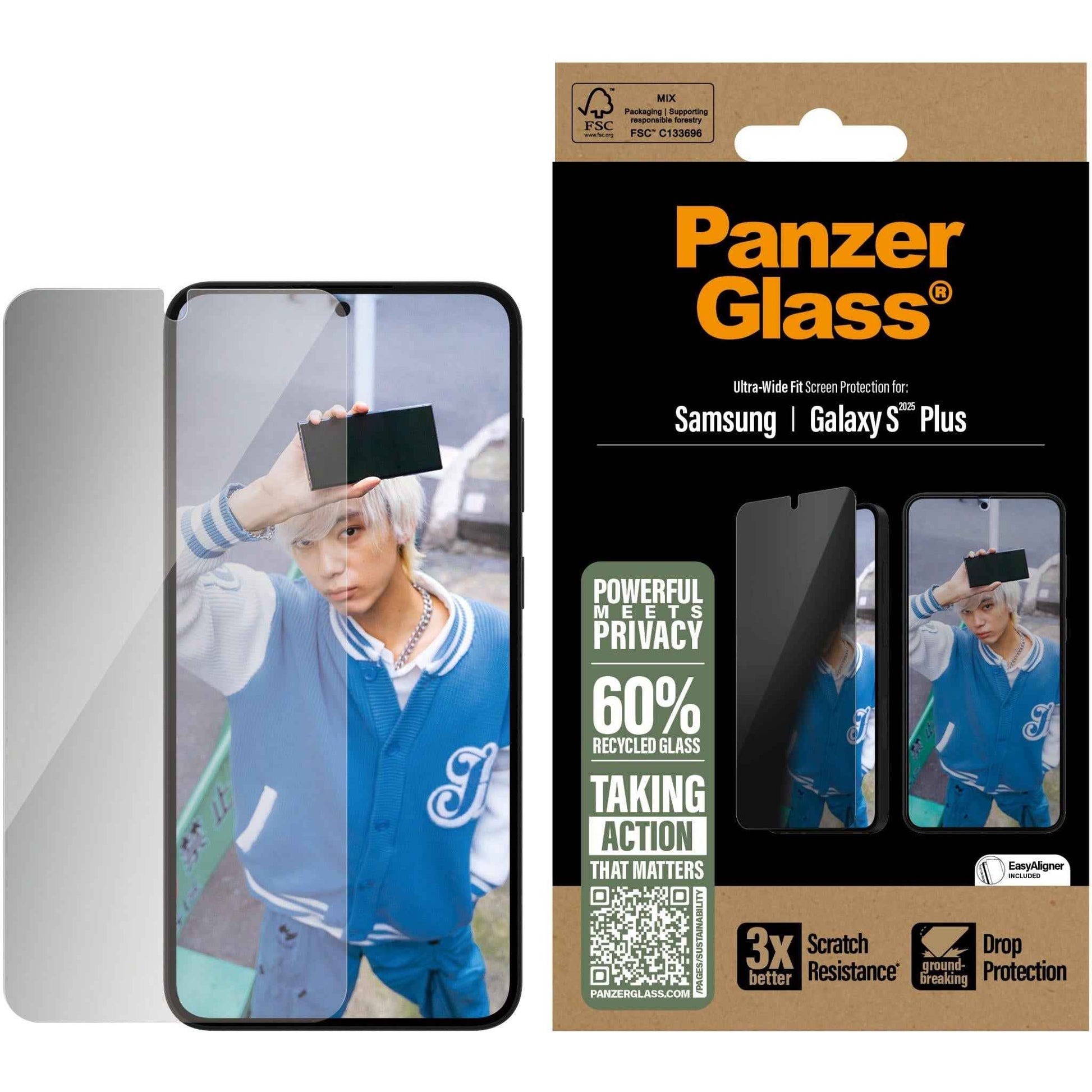 PanzerGlass UltraWide Fit Privacy Screen Protector for Galaxy S25+