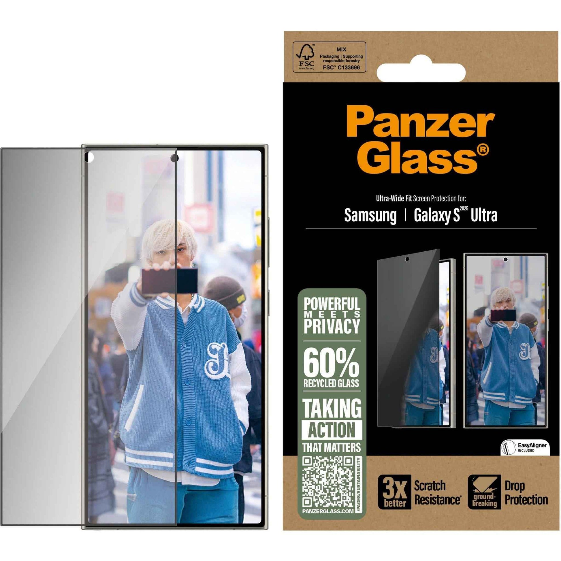 PanzerGlass UltraWide Fit Privacy Screen Protector for Galaxy S25 Ultra