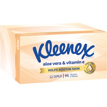 Kleenex Aloe Vera & Vitamin E 3 Ply Facial Tissues 95 pack