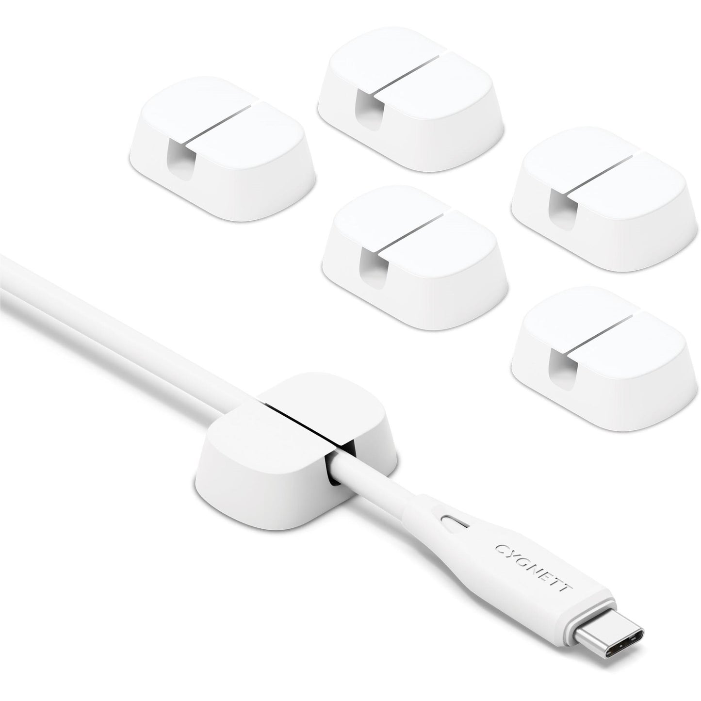 Cygnett TangleTamer Single Slot Cable Organisers 6 Pack (White)