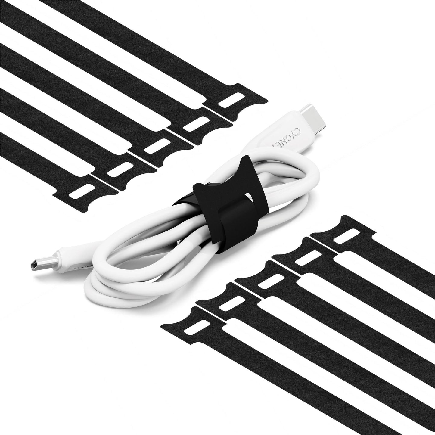 Cygnett TangleTamer Hook & Loop Fastening Cable Organisers 10 Pack (Black)
