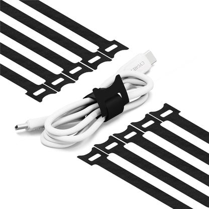 Cygnett TangleTamer Hook & Loop Fastening Cable Organisers 10 Pack (Black)