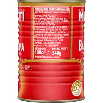 Mutti Whole Baby Roma Tomatoes 400g