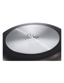 One Hard Anodised Wok with Lid 32cm in Black