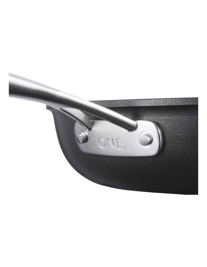 One Hard Anodised Saute Pan With Lid And 2 Helper Handles 30cm in Black