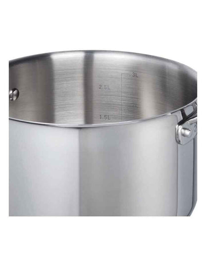 One Saucepan with Lid 1.8L/16cm in Stainless Steel