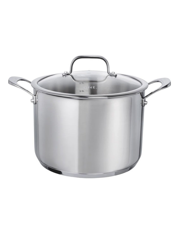 One Stockpot with Lid 7.5L/24cm in Stainless Steel
