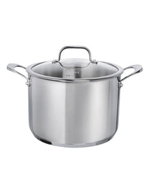One Stockpot with Lid 7.5L/24cm in Stainless Steel