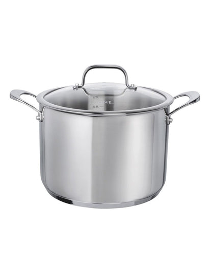 One Stockpot with Lid 7.5L/24cm in Stainless Steel