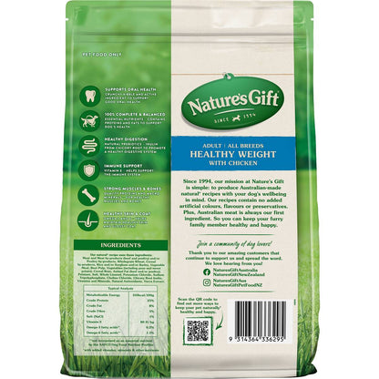 Nature's Gift Adult Dry Dog Food Healthy Weight With Chicken 2.5kg