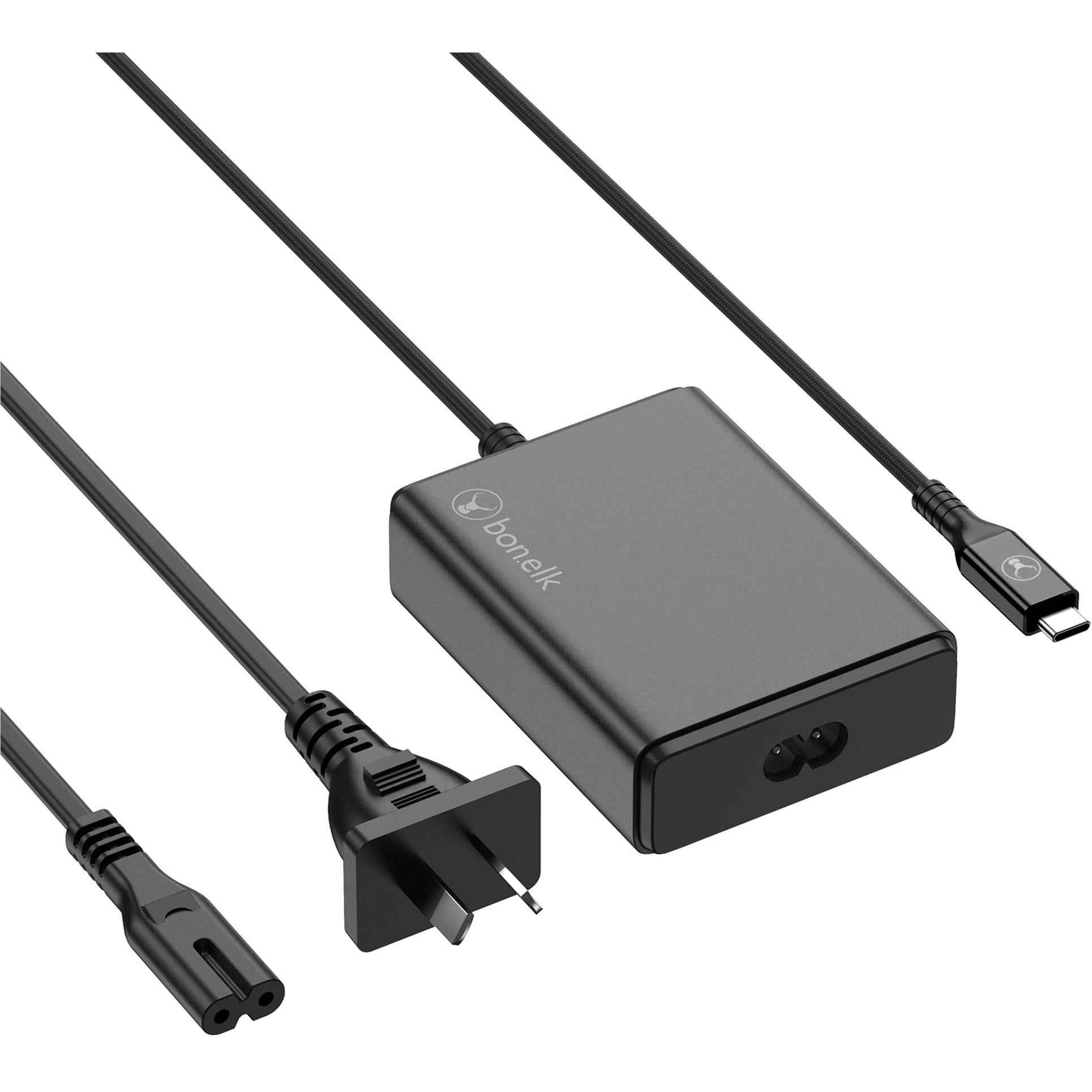 Bonelk Long-Life 100W GaN Multi-Device Laptop Charger, In-Built Cable - 1.5m (Black)