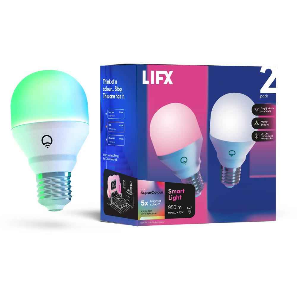 LIFX Colour 950lm E27 Edison Screw Smart Bulb (2 Pack)