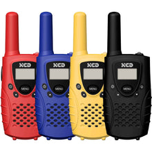 XCD UHF CB 0.5W Handheld Radio 4 Pack (Red/Blue/Yellow/Black)