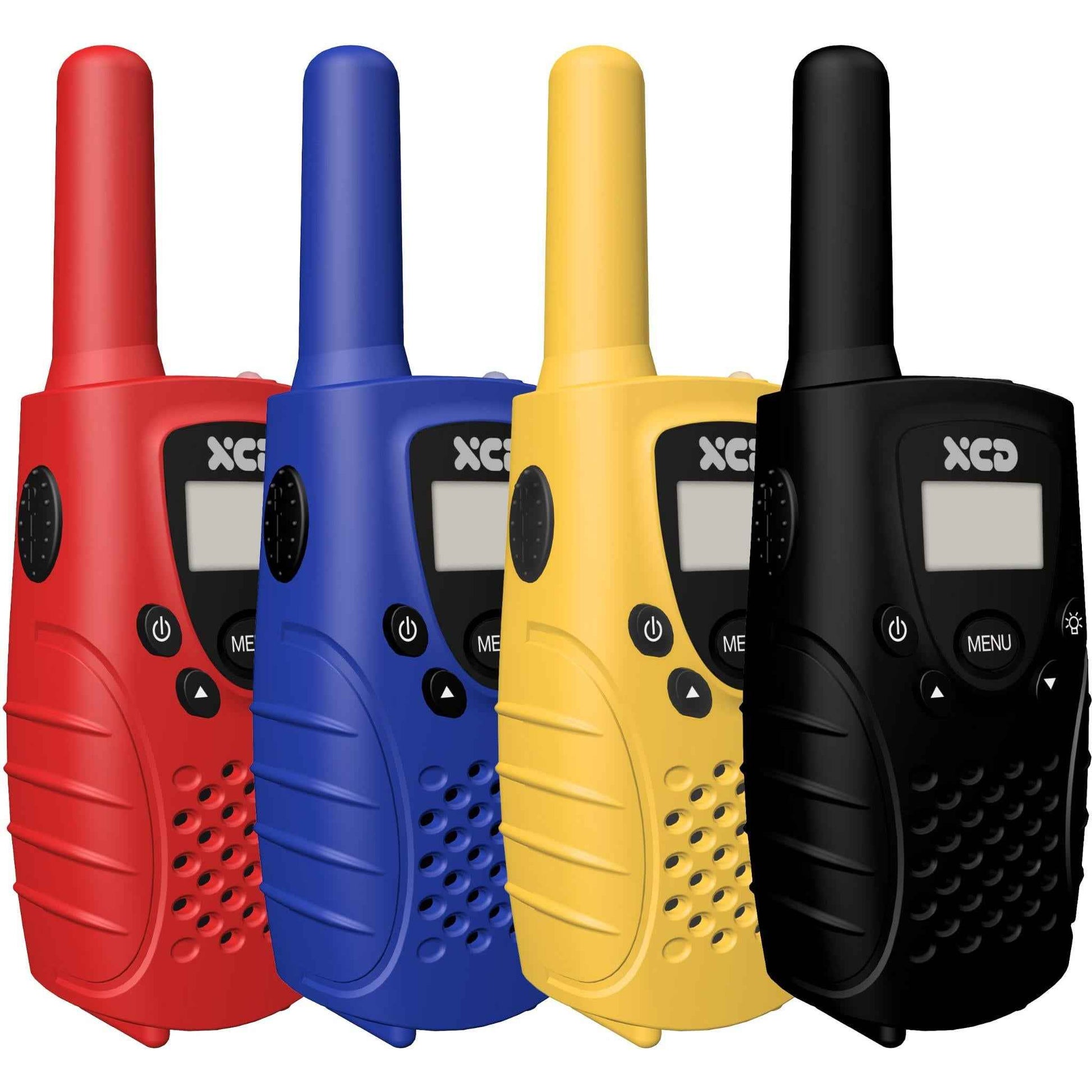 XCD UHF CB 0.5W Handheld Radio 4 Pack (Red/Blue/Yellow/Black)