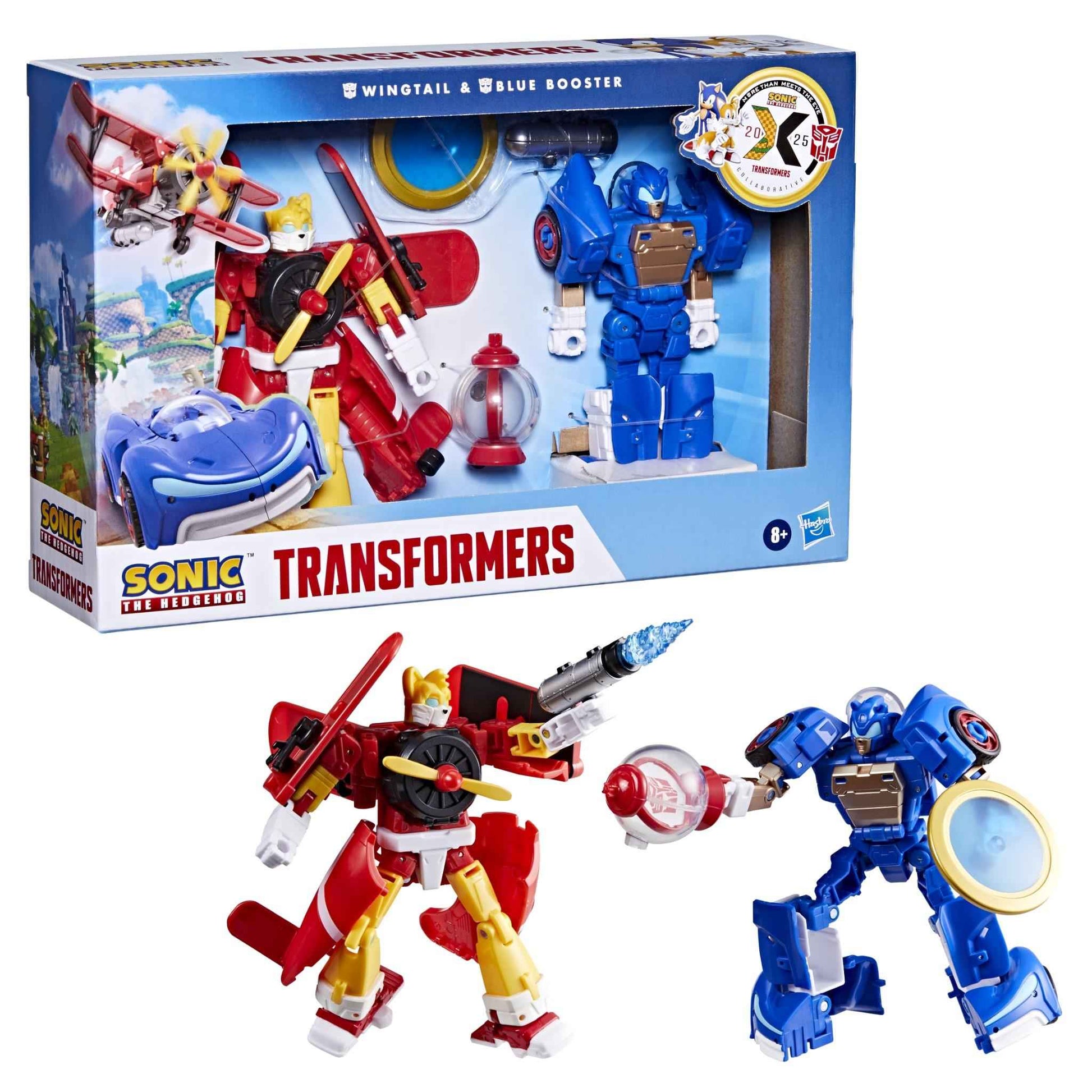Transformers - Collaborative: Sonic The Hedgehog - Wingtail and Blue Booster Action Figures