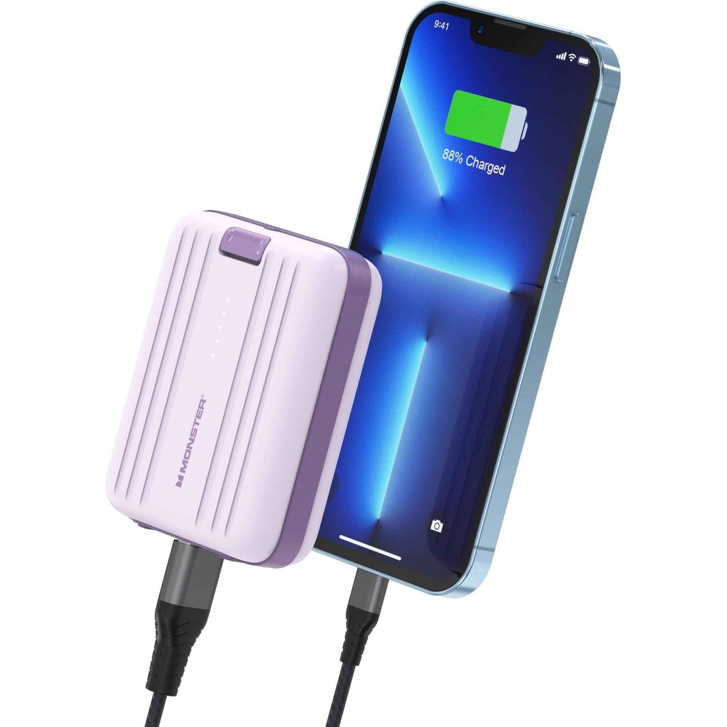 Monster 10K 22.5W Portable Power Bank (Purple)