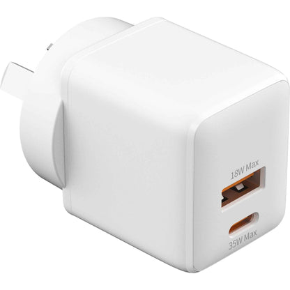 Monster 35W GaN USB-C/A Port Wall Charger (White)