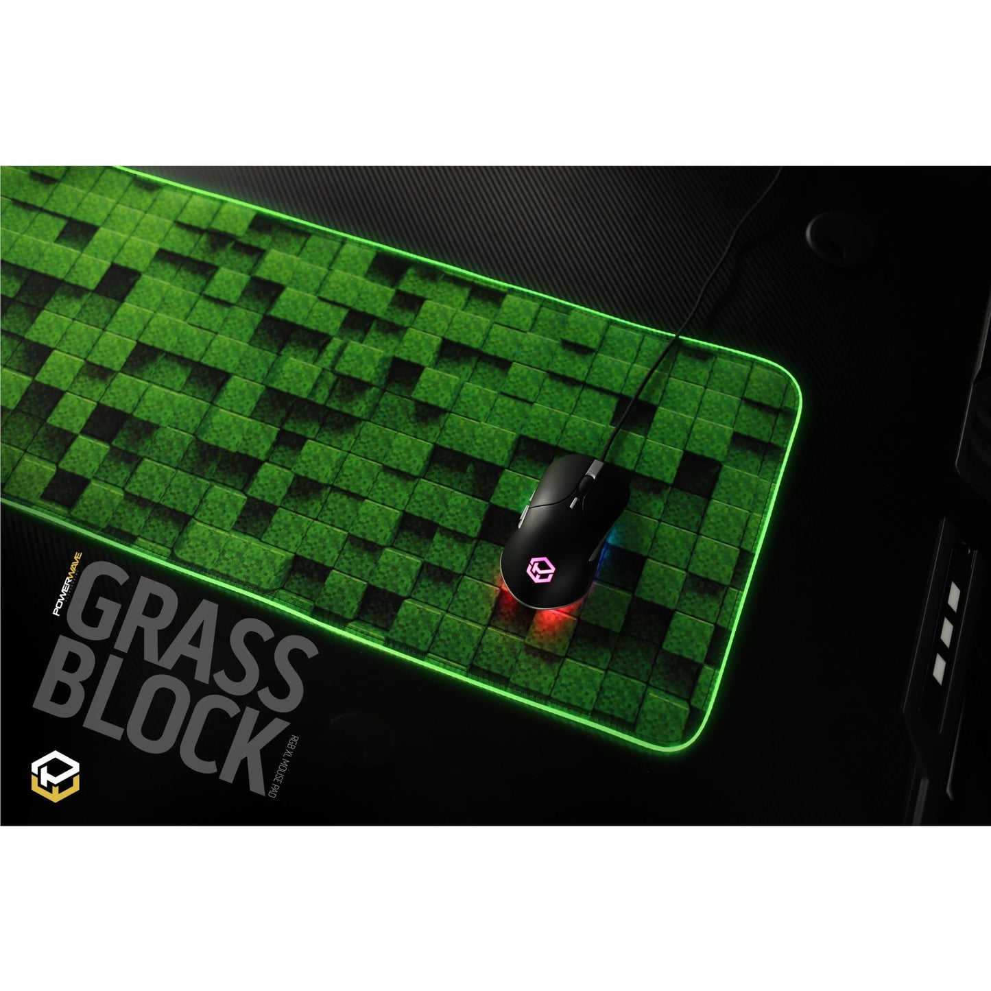 Powerwave RGB XL Mouse Pad (Grass Block)