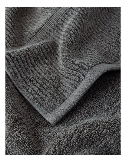 Combed Cotton Ribbed Towel Range in Washed Black